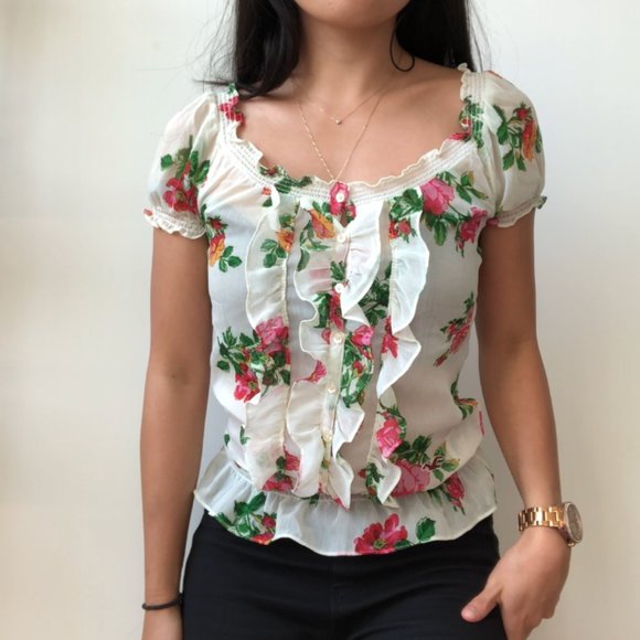 Hollister Floral Button-Down Short Sleeve - Picture 3 of 7